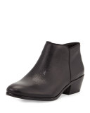 Petty Leather Ankle Bootie, Black