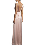 Sleeveless A-line Satin Gown 