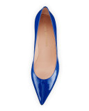 Largo Patent Low-Heel Pump, Ultramarine