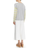 Easy Wide-Leg Ankle Pants