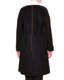 Cardigan-Style Coat W/Removable Liner, Black/Green