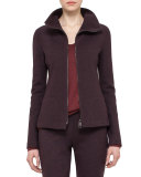 Reversible Bicolor Zip Jacket, Mangosteen