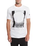 Abstract-Print Jersey T-Shirt, White