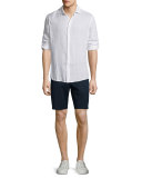 Linen Long-Sleeve Sport Shirt, White
