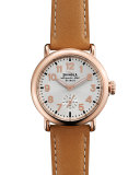 The Runwell Rose Golden Watch with Tan Leather Strap, 36mm
