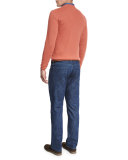 Straight-Leg Denim Jeans, Medium Blue