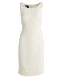 Sleeveless Embellished-Front Sheath Dress, Pelican