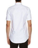 Zip-Detail Woven Shirt, White