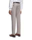Wool Textured Trousers, Light Tan (Brown)