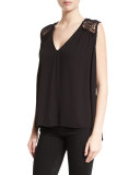 Layson Lace-Inset Sleeveless Top