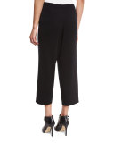 Merino Wool Straight-Leg Cropped Pants