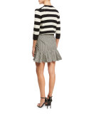 Picnic Bow Mini Skirt, Black/White