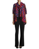 Samba Printed Half-Sleeve Cardigan, Black/Multi