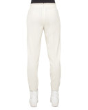 Wool-Blend Jogger Pants, White Pepper