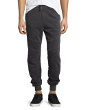Faded Moto Sweatpants, Dark Gray