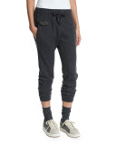 Drawstring-Waist Cashmere Spa Jogger Pants, Charcoal