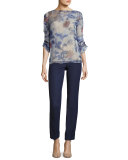Tech-Cotton Wide-Cuff Pants, Marino Blue