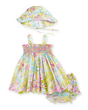 Floral 3-Piece Smocked Dress Set, Multi, Size 3-24 Months