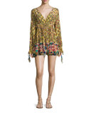 Kaleidoscope-Print Tassel Mini Dress, Janpath