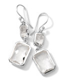 Sterling Silver Wonderland Rectangular Mini-Drop Earrings in Clear Quartz