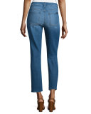 Broken Twill Tide Wash Crop & Roll Jeans 