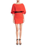 Cairo 3/4-Sleeve Cape Popover Dress