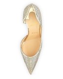 Galu Half-d'Orsay 100mm Red Sole Pump, Gold