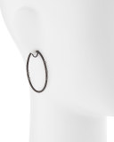 Midnight Scattered Diamond Oval Hoop Earrings