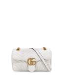 GG Marmont Small Matelassé Shoulder Bag, White