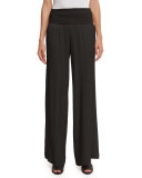 Wide-Leg Yoga Pants, Black