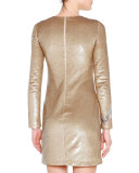 Beaded Lightning Bolt Mini Dress