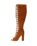 Emma Lace-Up Gladiator Boot, Cognac