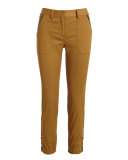 Dune Cropped Stretch-Cuff Cargo Pants, Beige