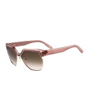 Dafne Geometric Butterfly Sunglasses, Antique Rose