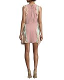 Keely Colorblock Ruffle Mini Dress, Pink