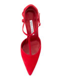 Getta Suede T-Strap 105mm Pump, Red
