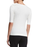 Square-Neck Half-Sleeve Top