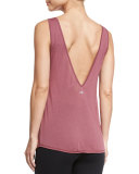 Warm Up Mesh-Inset Tank Top, Grenache
