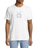 Retro TV Embroidery T-Shirt, White