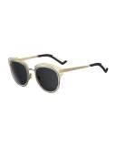 Round Titanium Shutter Sunglasses