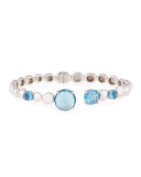 Molten Hinge Bangle with London Blue Topaz