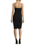Uma Strappy Ponte Cocktail Dress, Black