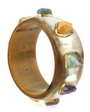 Furahi Bangle Bracelet, Light Horn