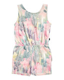 Aurora Stretch Jersey Cactus Romper, Pink, Size 3T-12
