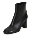 Intrecciato-Trim 80mm Ankle Boot, Nero