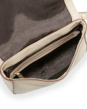 Zoe Leather Saddle Bag, Bone