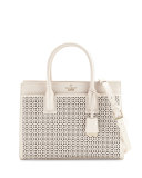 cameron street candace laser-cut satchel bag, crisp linen