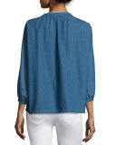 The Rope Lace-Up Denim Pullover