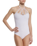 Magnolia Shirred Halter One-Piece Swimsuit