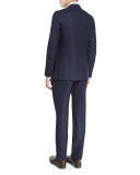 Box-Check Super 160s Wool Two-Piece Suit, Navy